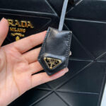 Prada Medium Leather Prada Symbole Bag With Topstitching 1BA378 Black